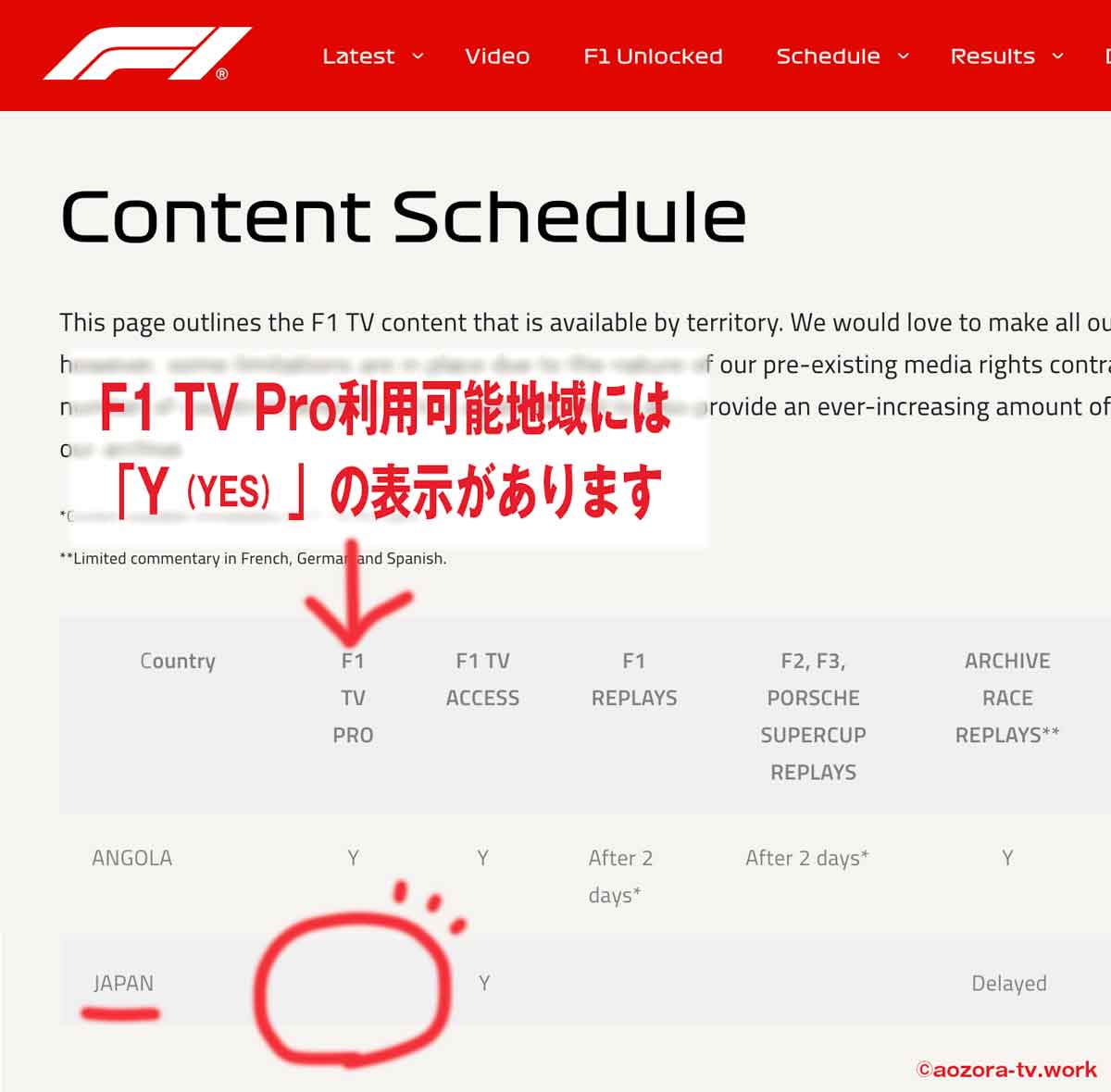 F1 TV Pro日本非対応