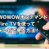 WOWOWをAmazon Fire TVを使ってテレビで見る方法！オンデマンドアプリでできるよ